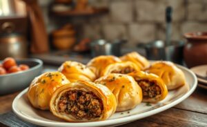 Deliciously golden esfiha with flaky pastry and rich filling. Aprenda a fazer esfiha igual à do Habib’s.