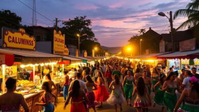 Festa popular brasileira com comidas típicas.