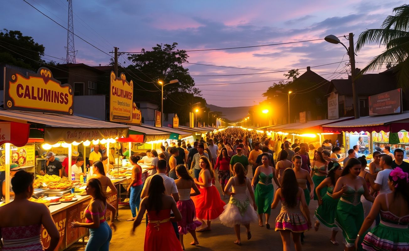 Festa popular brasileira com comidas típicas.