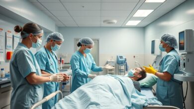 Atendimento médico em hospital durante surto respiratório.