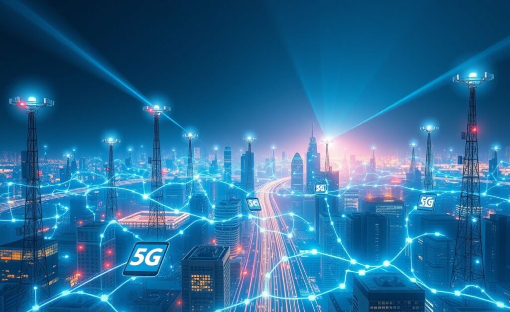 Tecnologia 5G com dispositivos conectados
