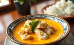 Delicious Vatapá de Frango served in a traditional bowl, showcasing creamy texture and vibrant colors.